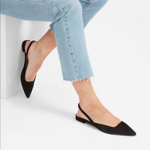 EVERLANE “The Editor” Suede Slingback Flats Sz 8